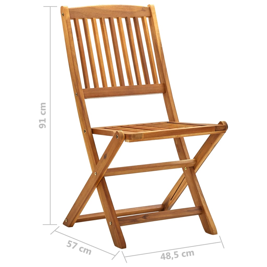 Folding garden chairs 4 pcs. Solid wood acacia