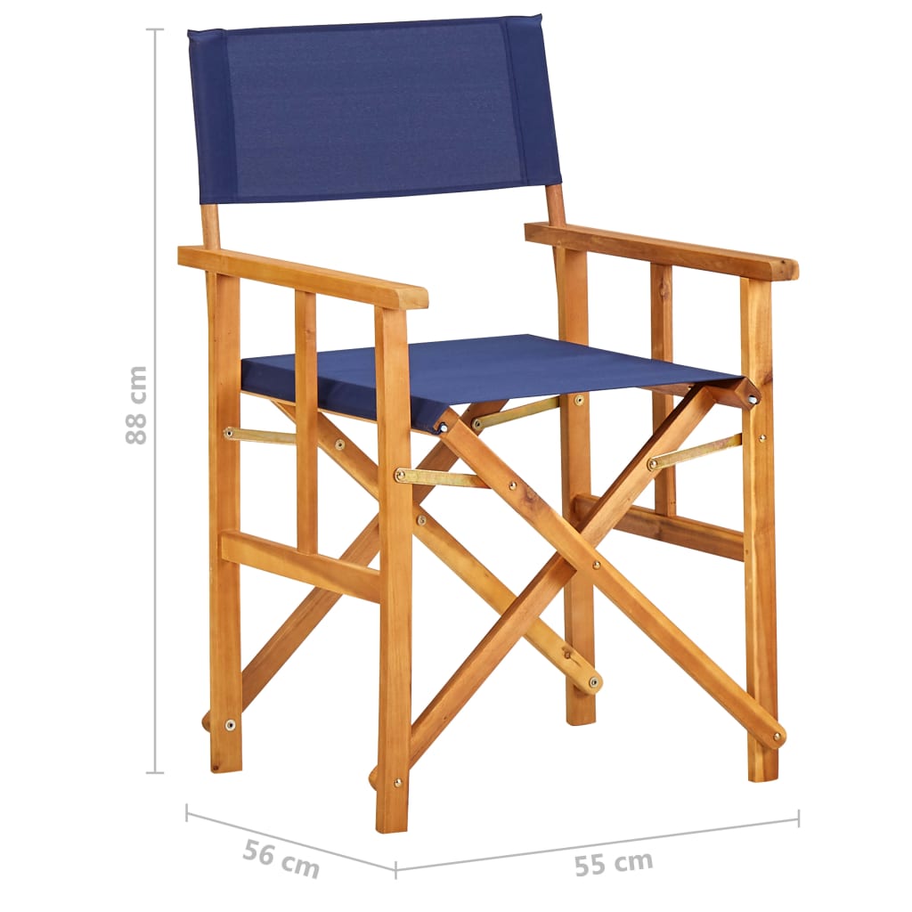 Director's chairs 2 pcs. Solid wood acacia blue