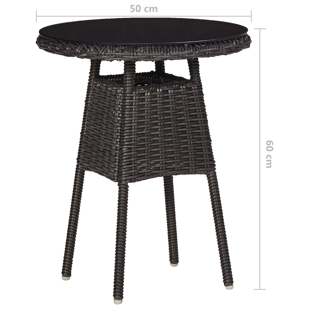 Garden chairs 2 pcs. with tea table poly rattan black
