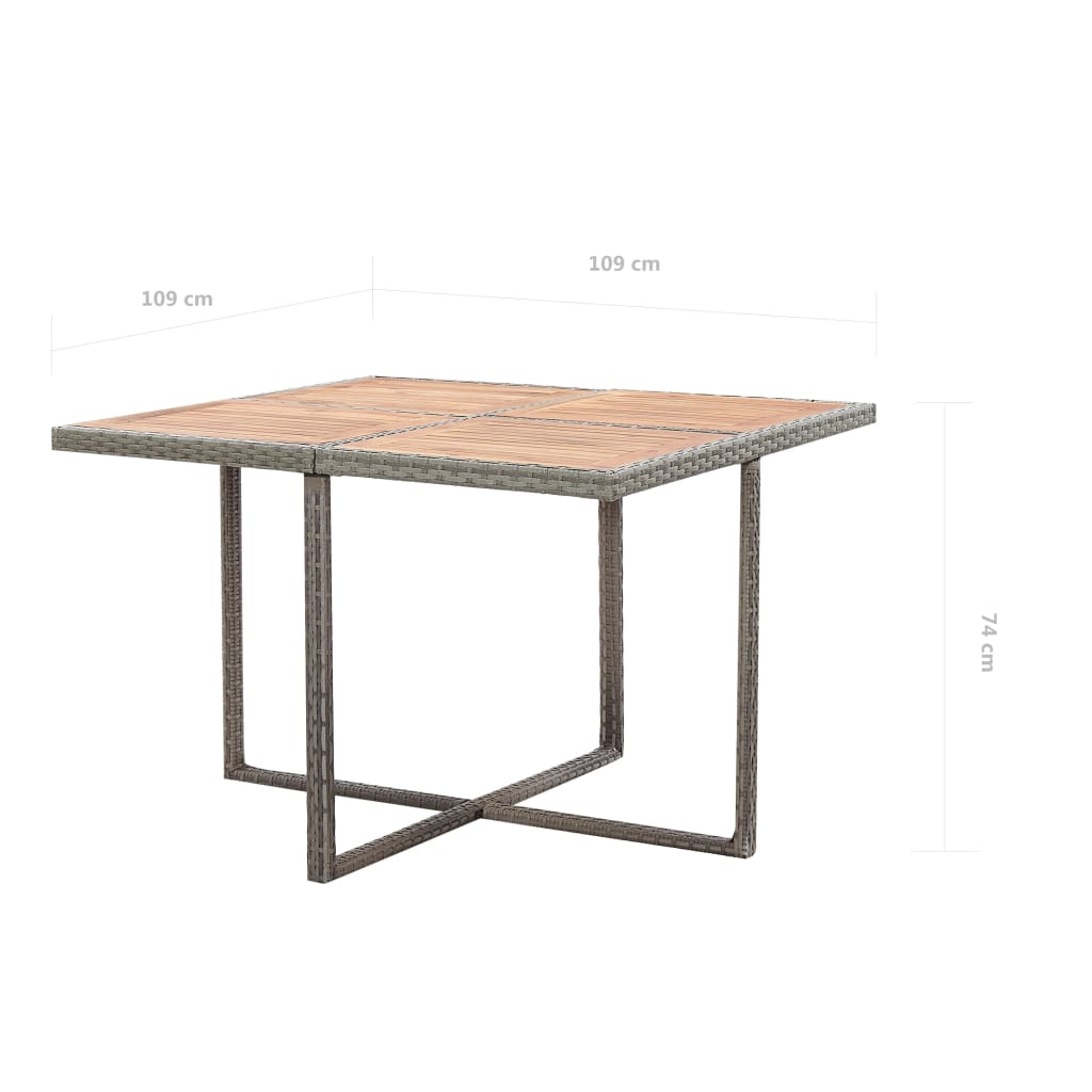 9 kom. Vrtna blagovaonska grupa s jastucima poliratan antracit