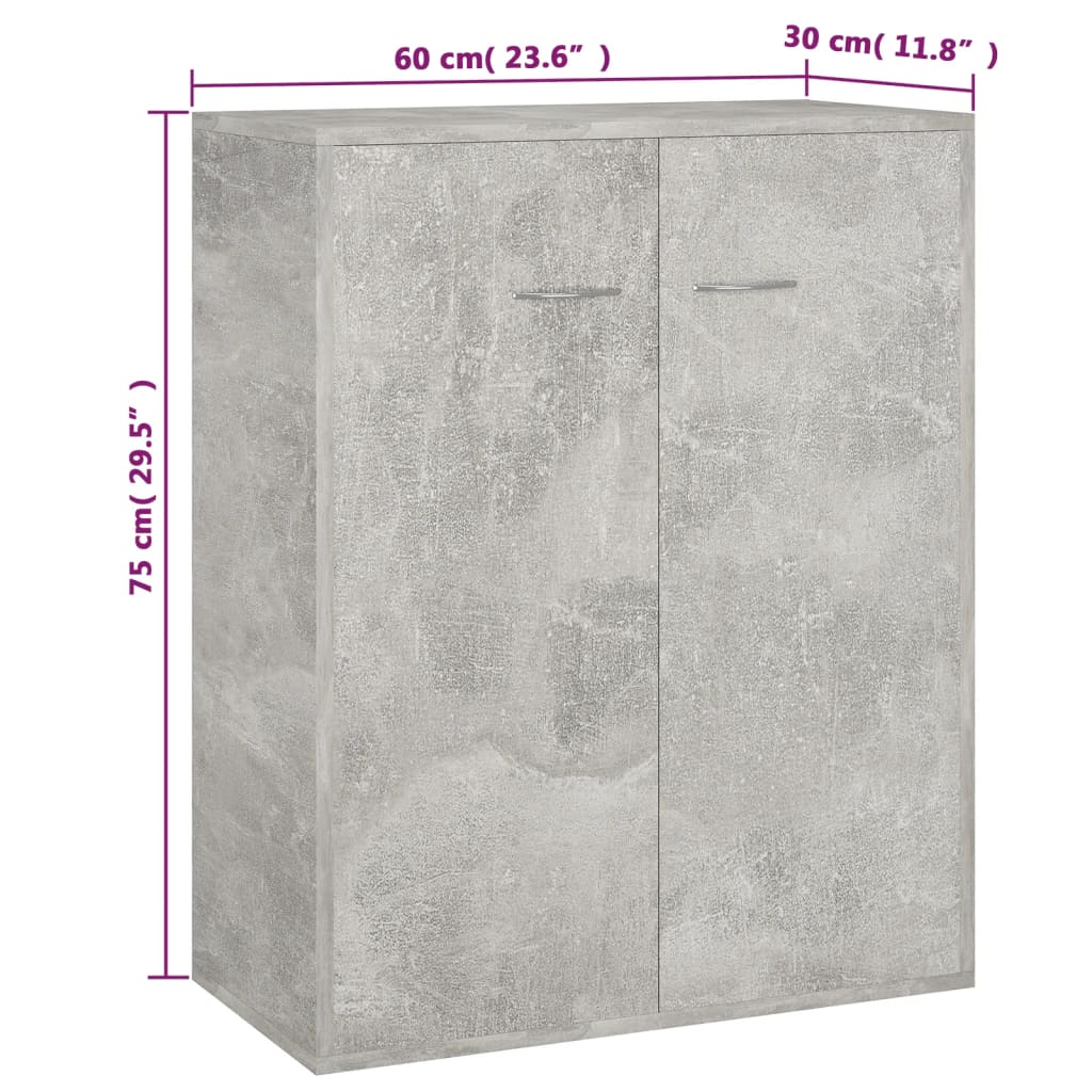 Komoda beton siva 60x30x75 cm od drveta