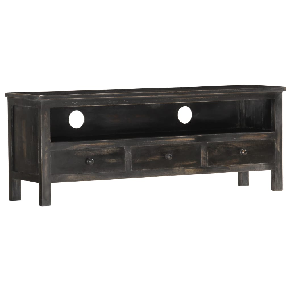 TV cabinet black 120×30×45 cm solid mango wood