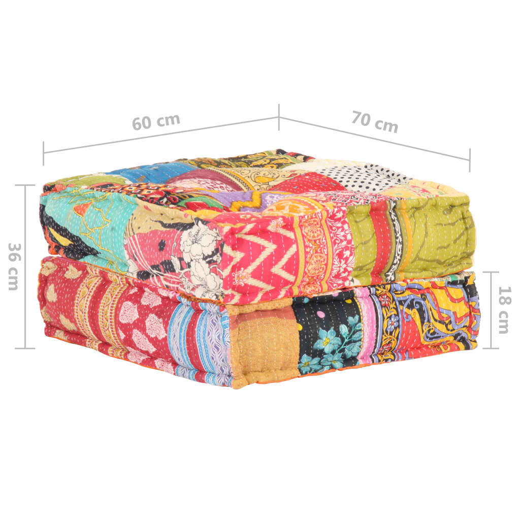 Pouf 60x70x36 cm patchwork tkanina