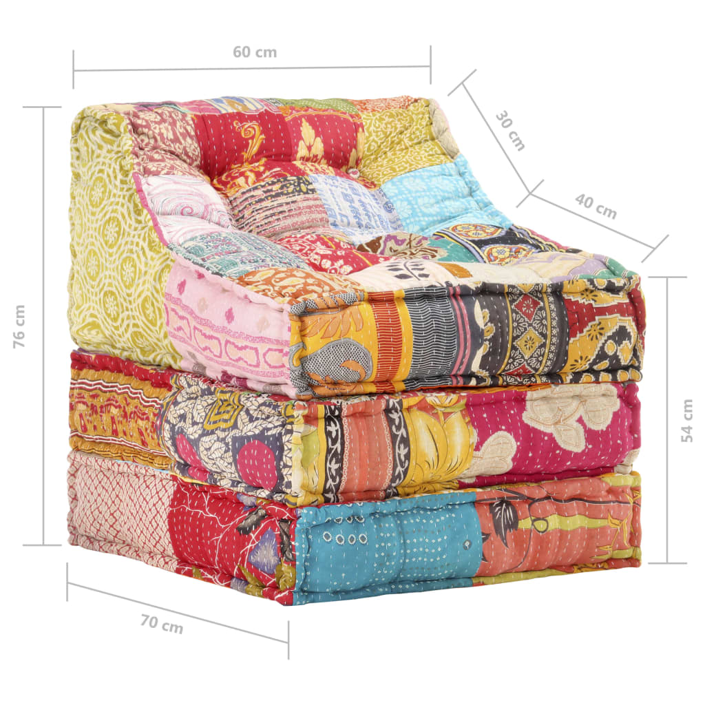 Modularni puf patchwork tkanina