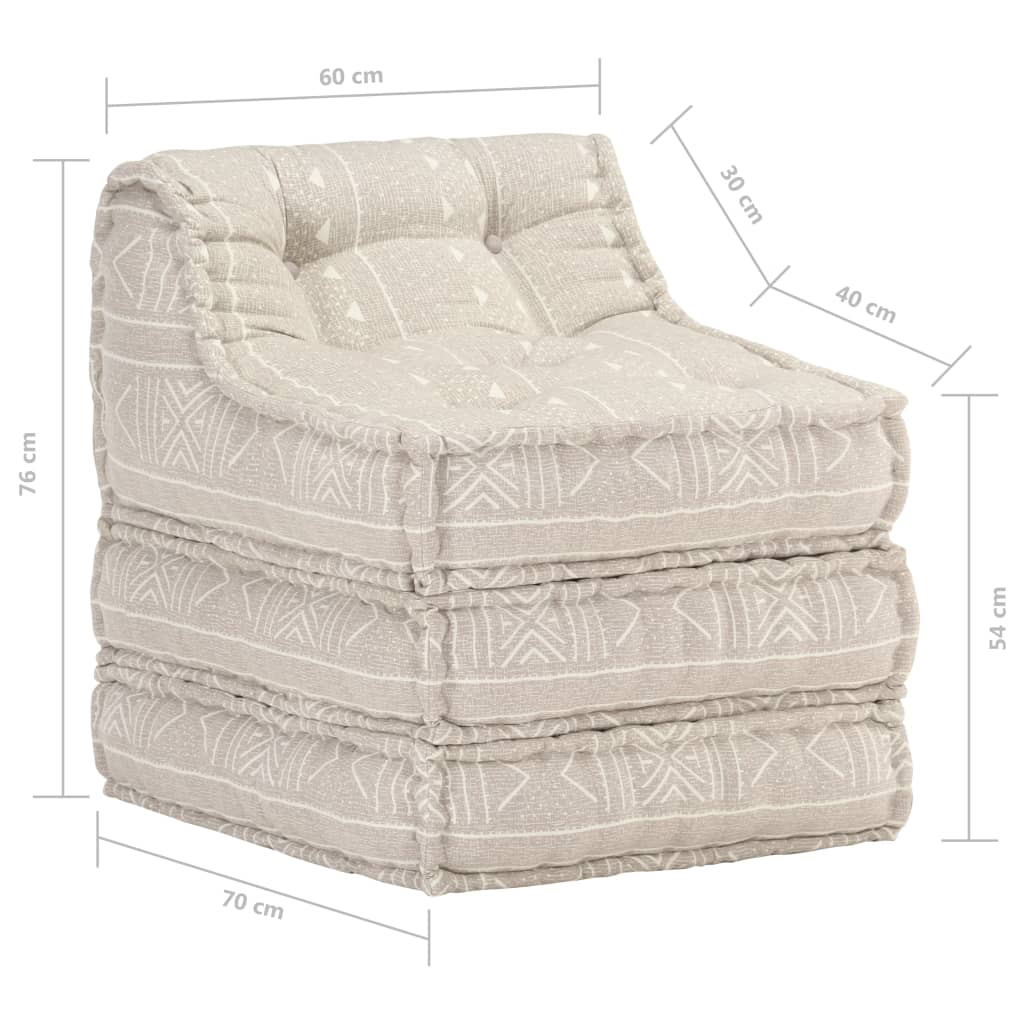 Modularer Pouf Beige Stoff