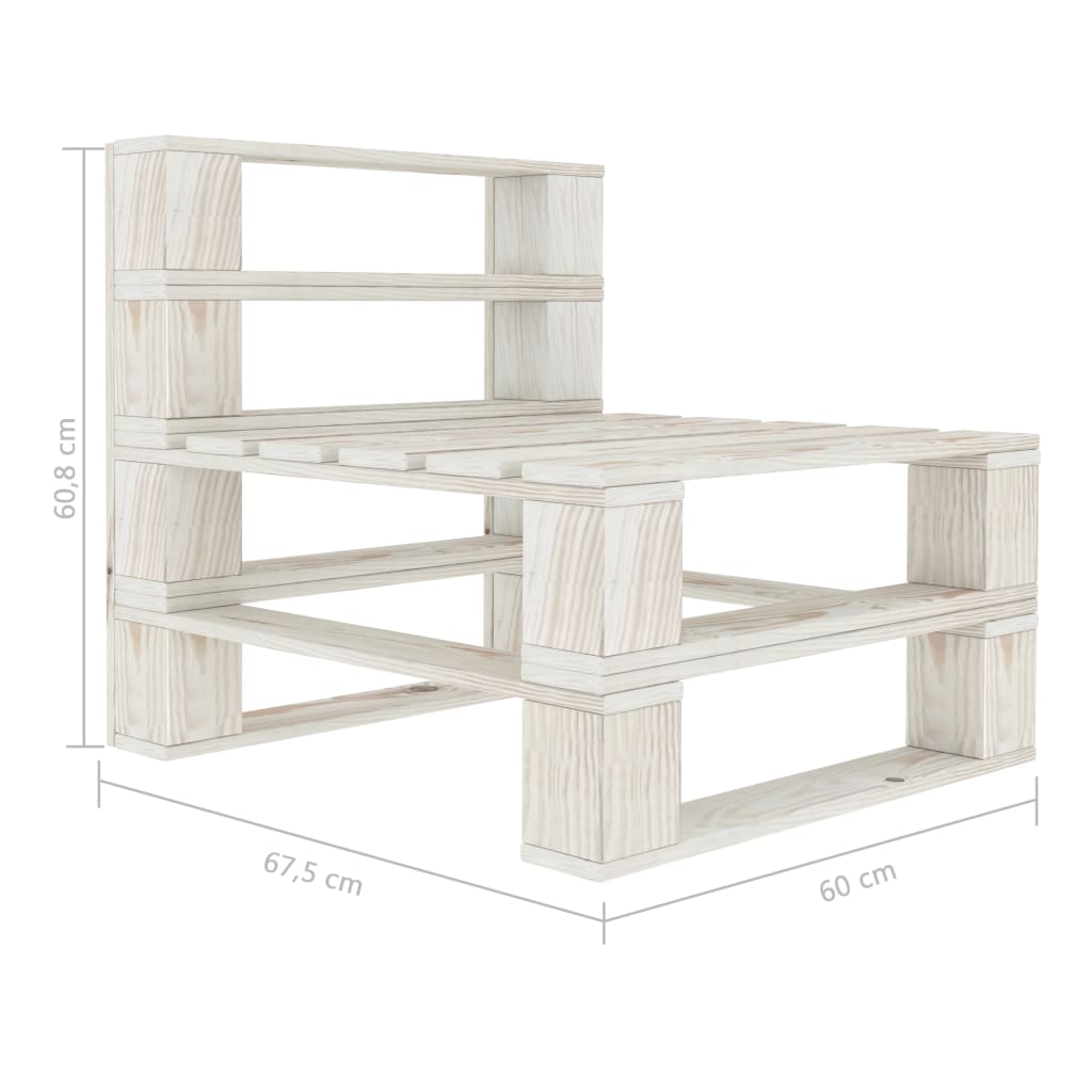 Garden pallet sofa 3-seater white wood