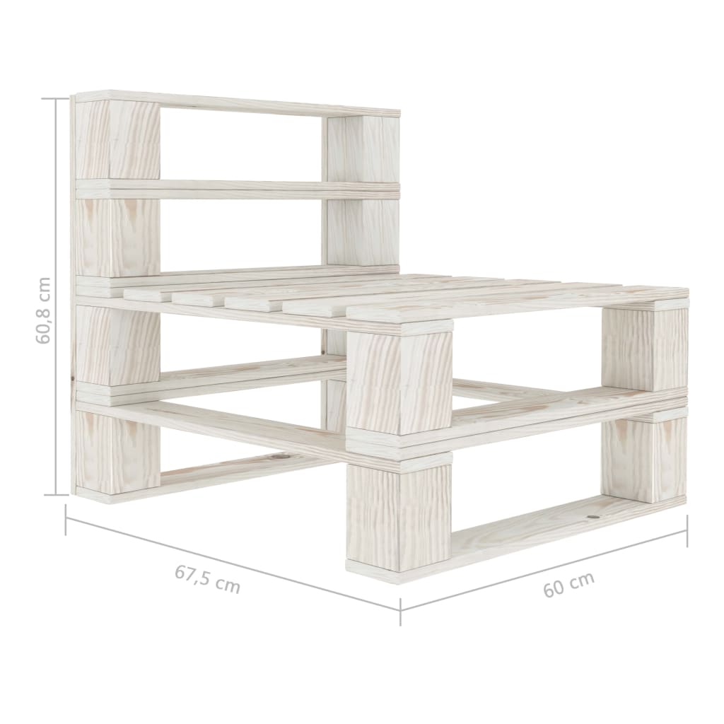 Garden pallet sofa 4-seater white wood