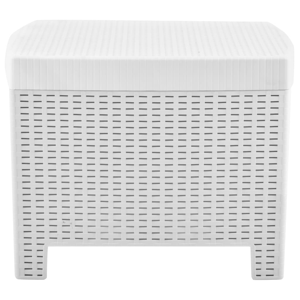 Garden lounge set with cushions 4-piece plastic white