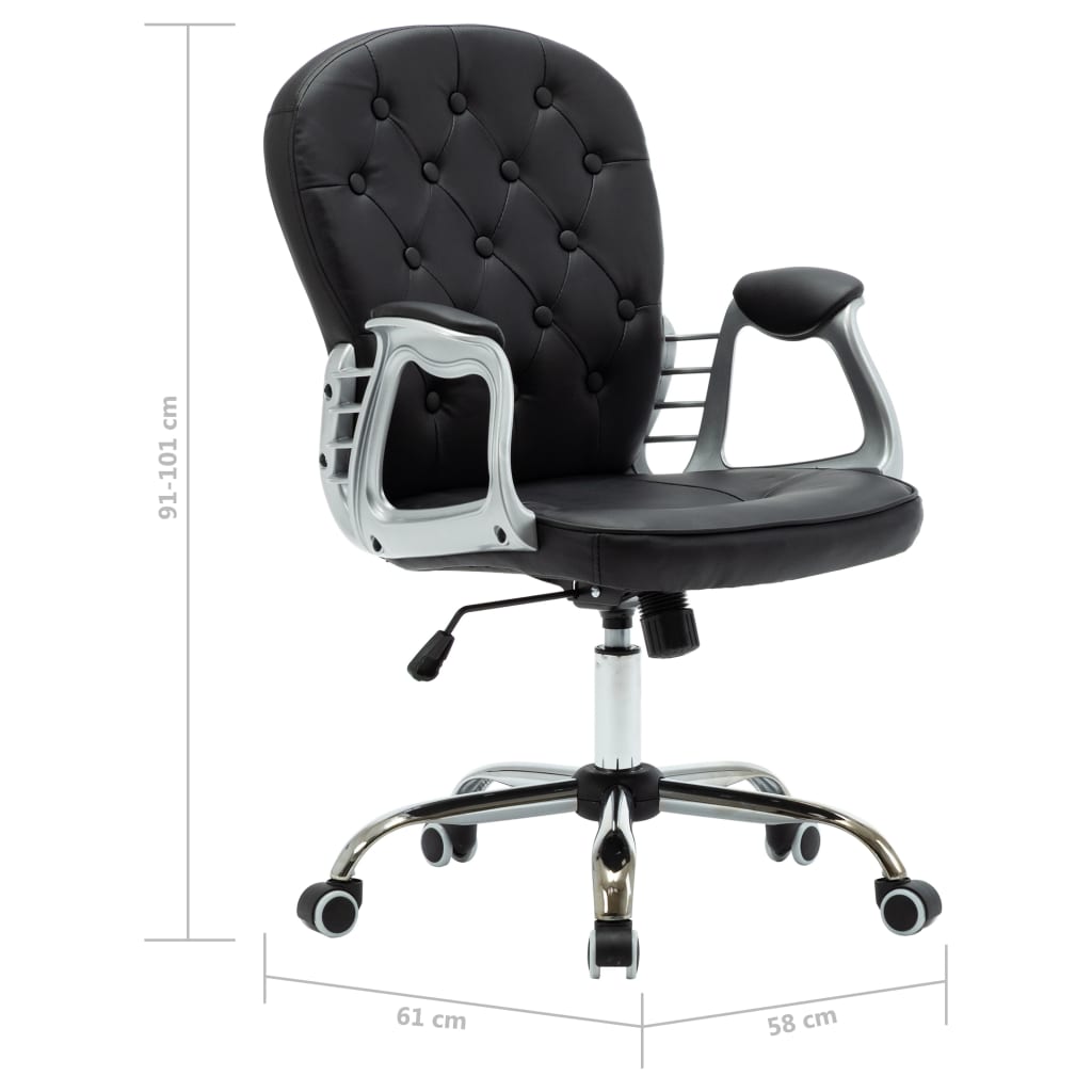 Office swivel chair black imitation leather