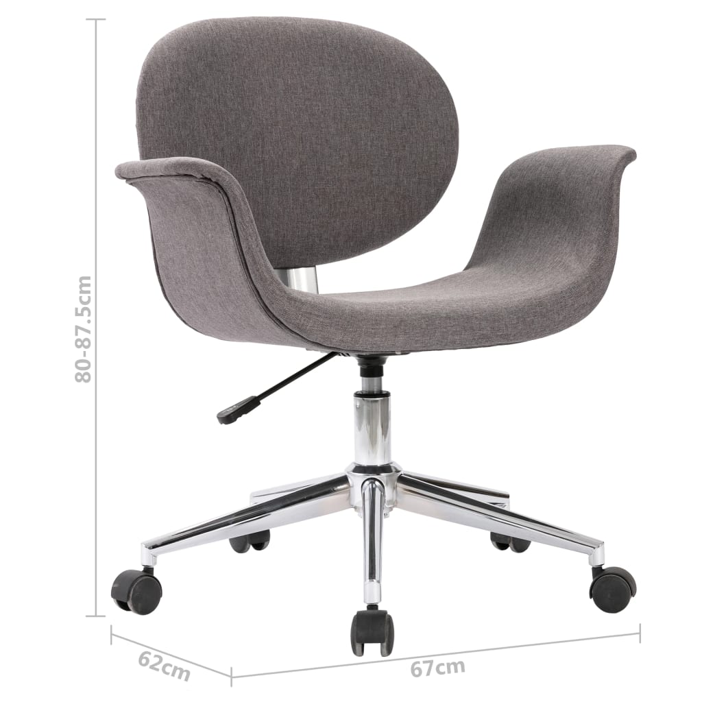 Office Chair Swivel Grey Fabric