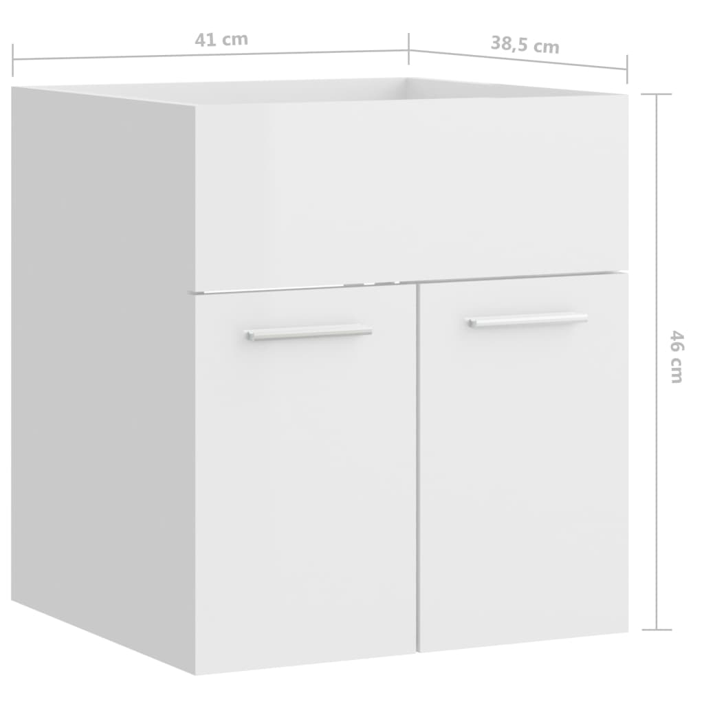 Washbasin base cabinet high gloss white 41x38.5x46cm