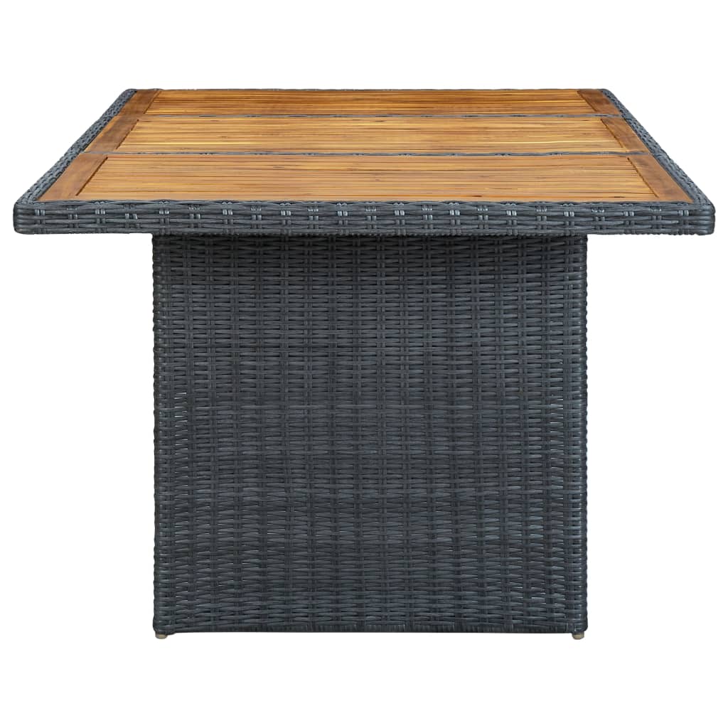 7-piece garden dining set with cushions poly rattan dark grey
