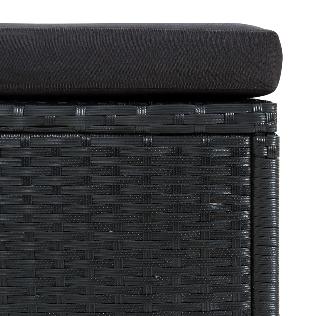 6-piece garden lounge set with cushions poly rattan black