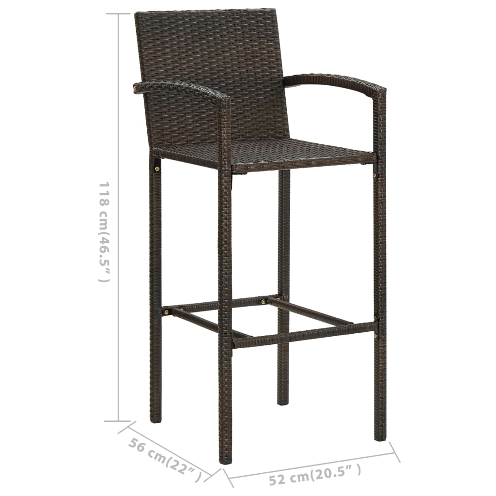 5 kom. Vrtna barska garnitura smeđa