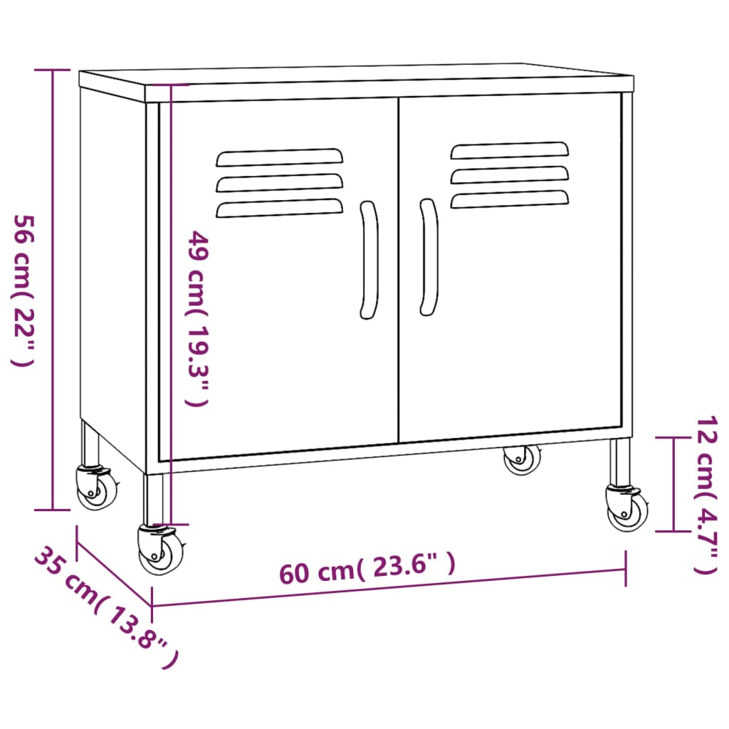 Storage cabinet white 60x35x56 cm steel