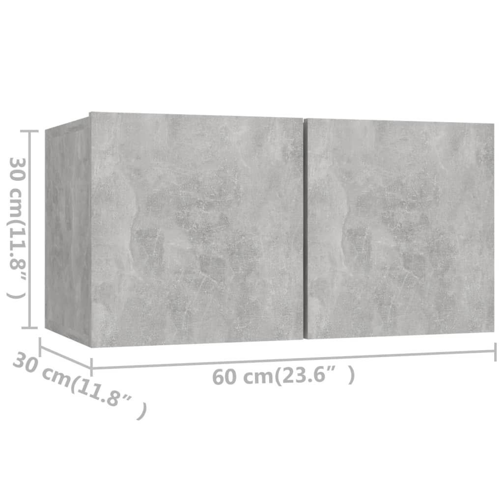 TV cabinets 8 pcs. Concrete grey wood material