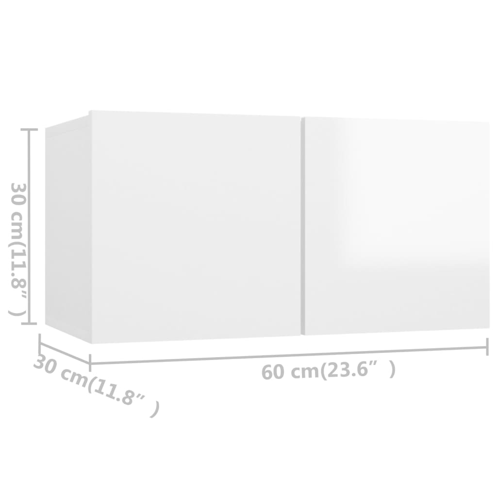TV-Schränke 8 Stk. Hochglanz-Weiß Holzwerkstoff
