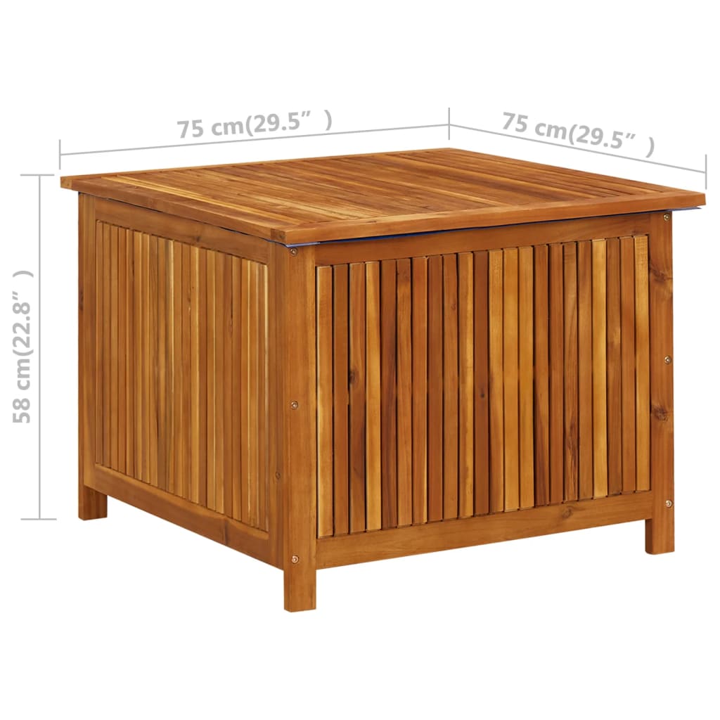 Garden storage box 75x75x58 cm solid acacia wood