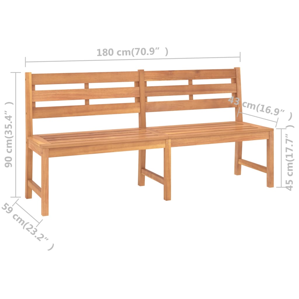 Garden bench 180 cm solid teak