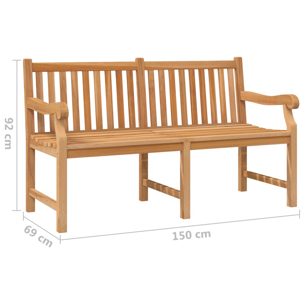 Garden bench 150 cm solid teak