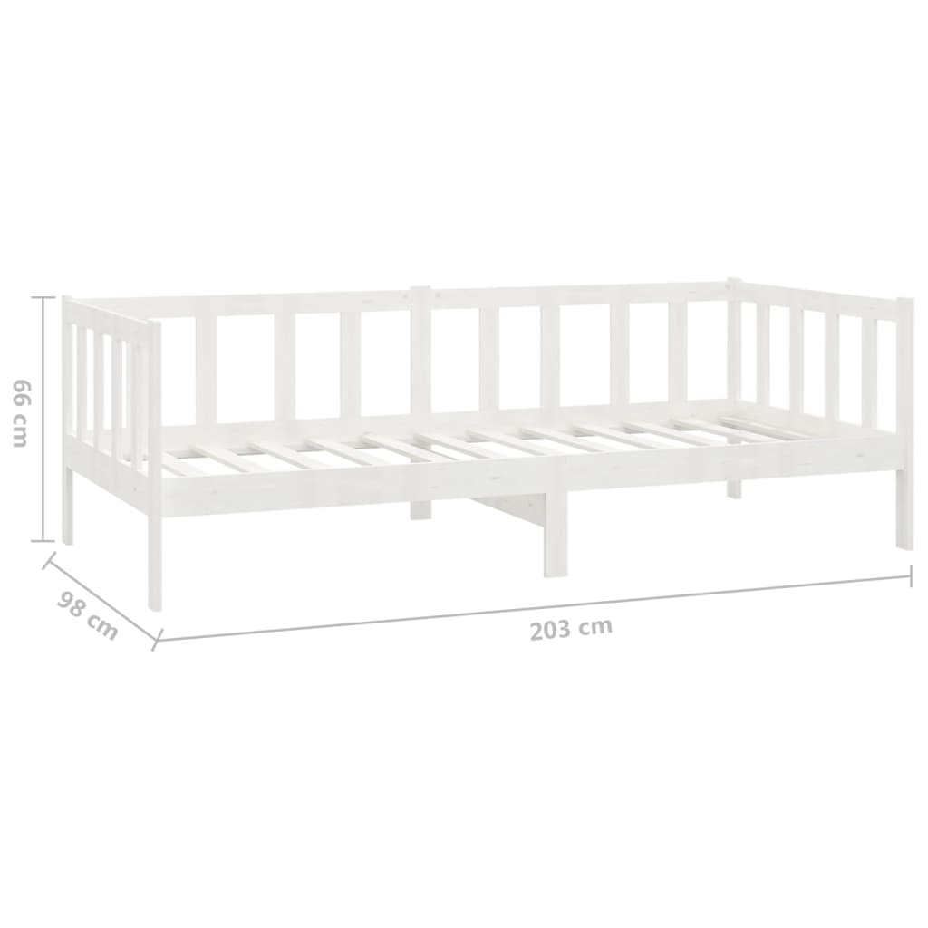 Daybed white pine solid wood 90x200 cm