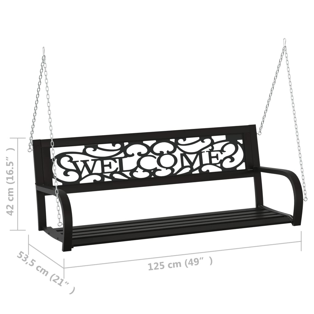 Hollywood swing 125 cm steel and plastic black