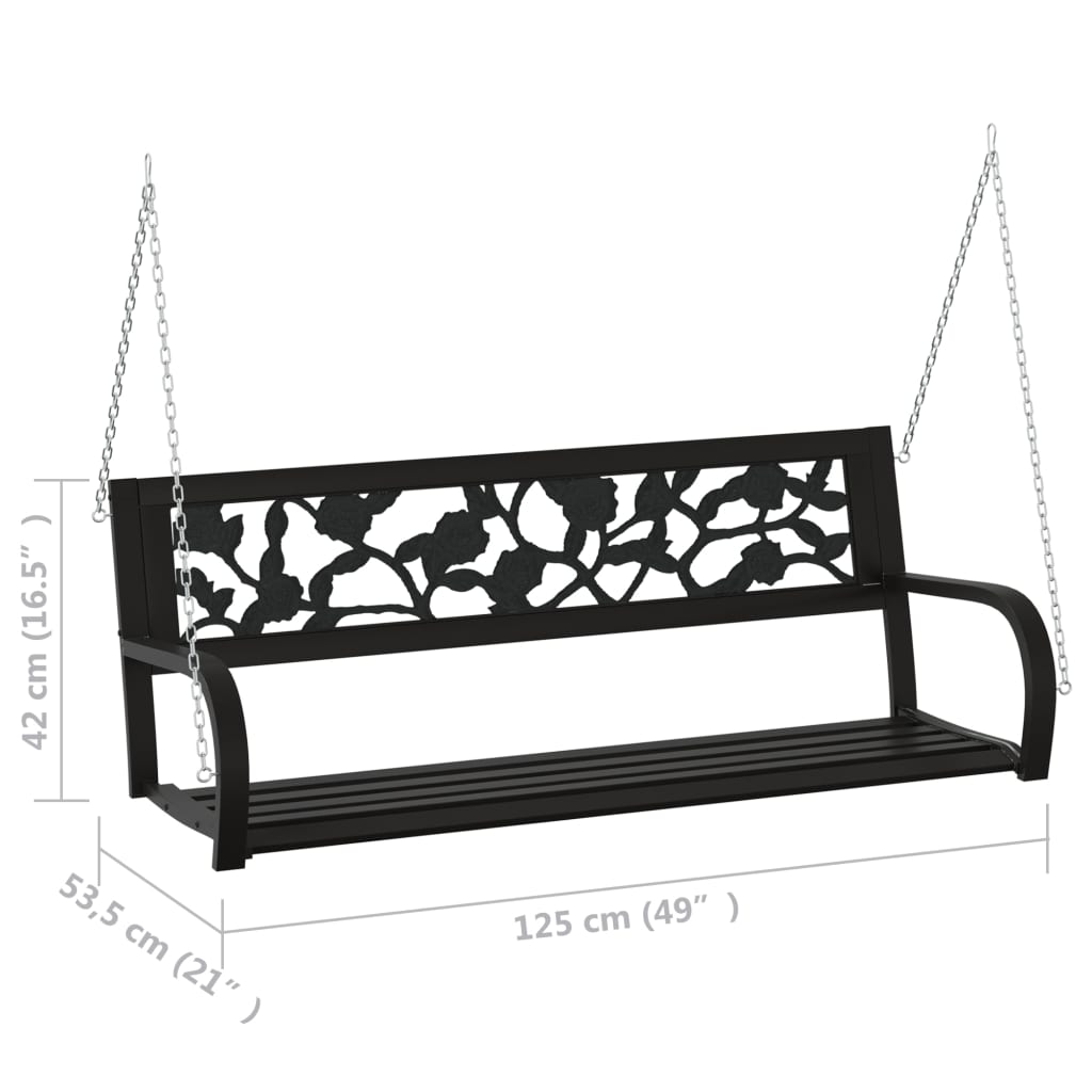Hollywood swing 125 cm steel and plastic black