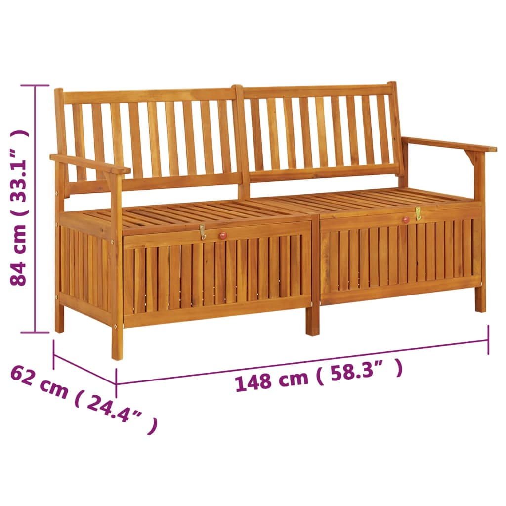 Chest bench 148 cm solid acacia wood