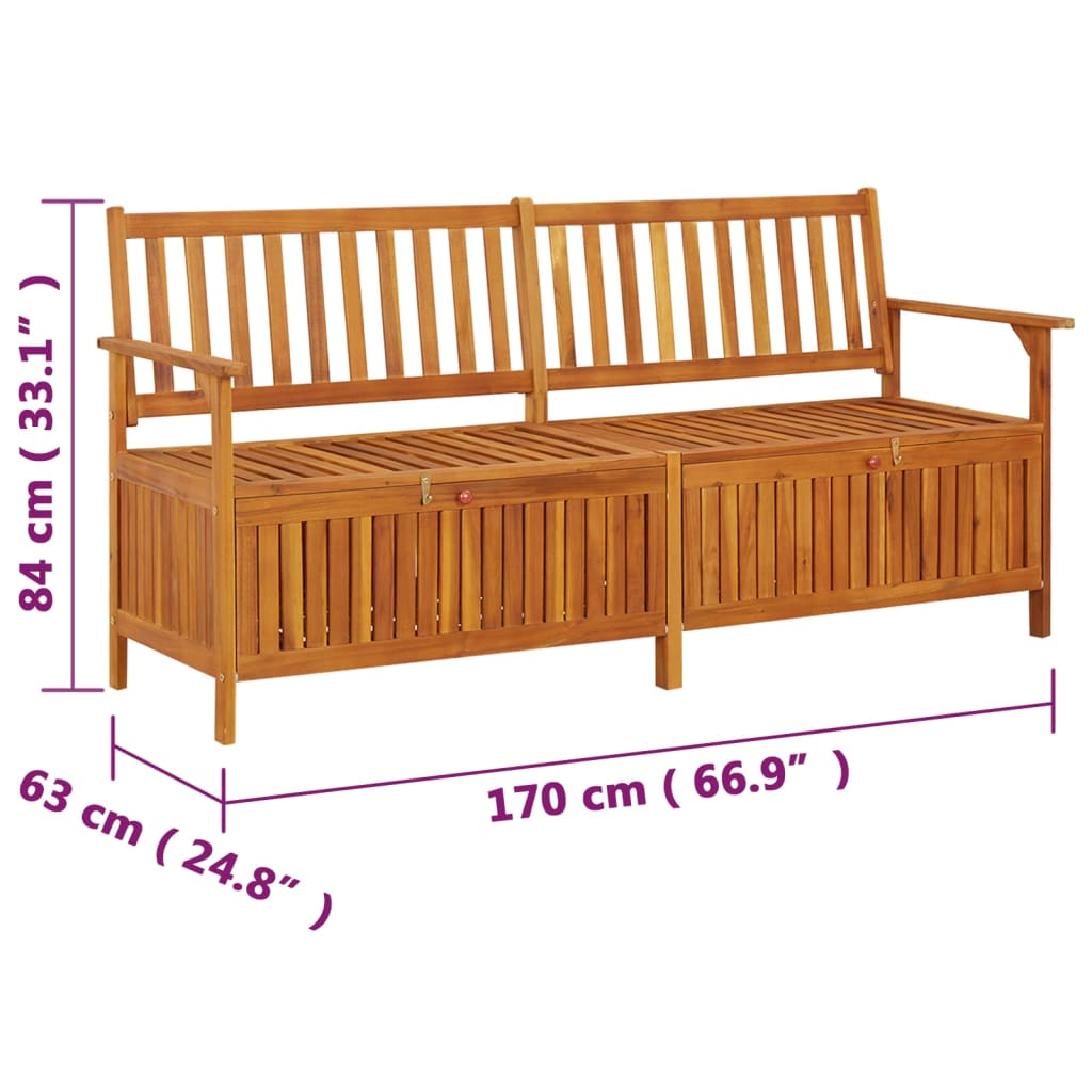 Chest bench 170 cm solid acacia wood