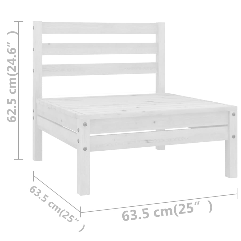 8-piece garden lounge set white pine solid wood
