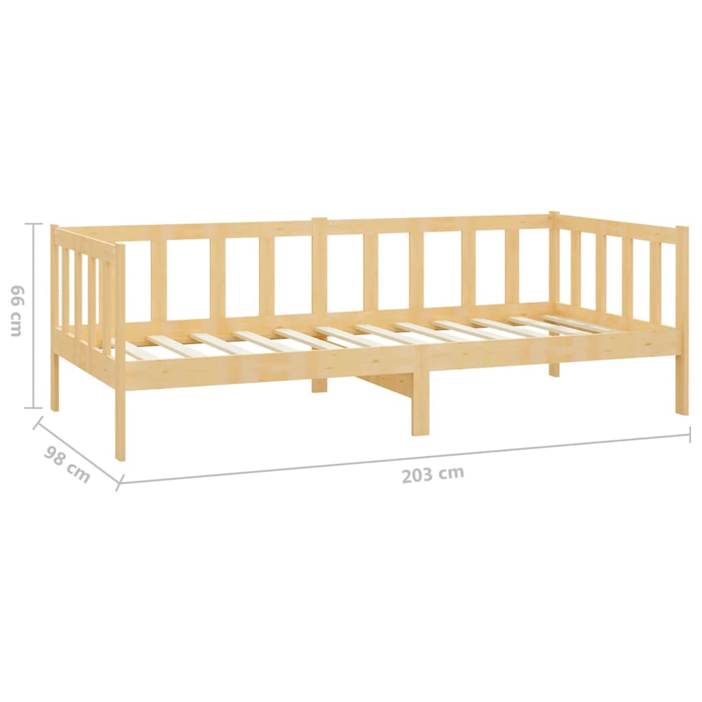 Day bed with mattress 90x200 cm solid pine wood