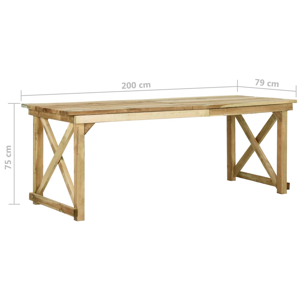 Garden table 200x79x75 cm Impregnated pinewood