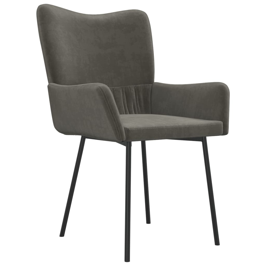 Dining room chairs 2 pcs. Dark grey velvet