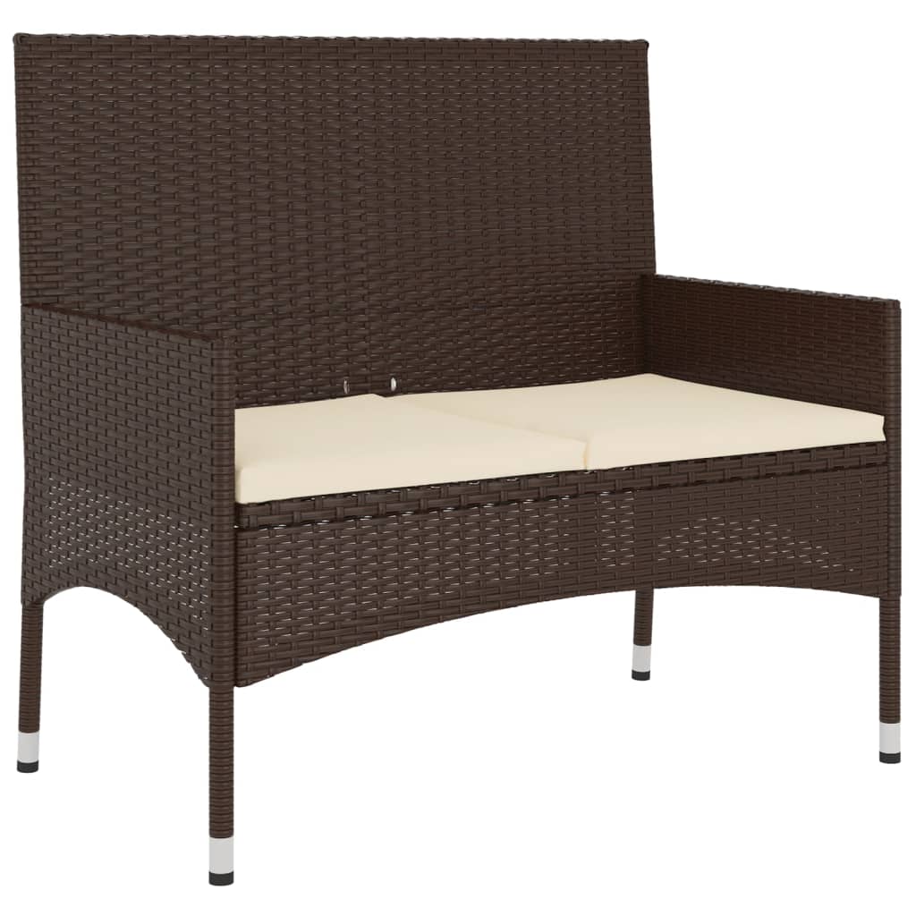 6-piece garden lounge set with cushions brown poly rattan