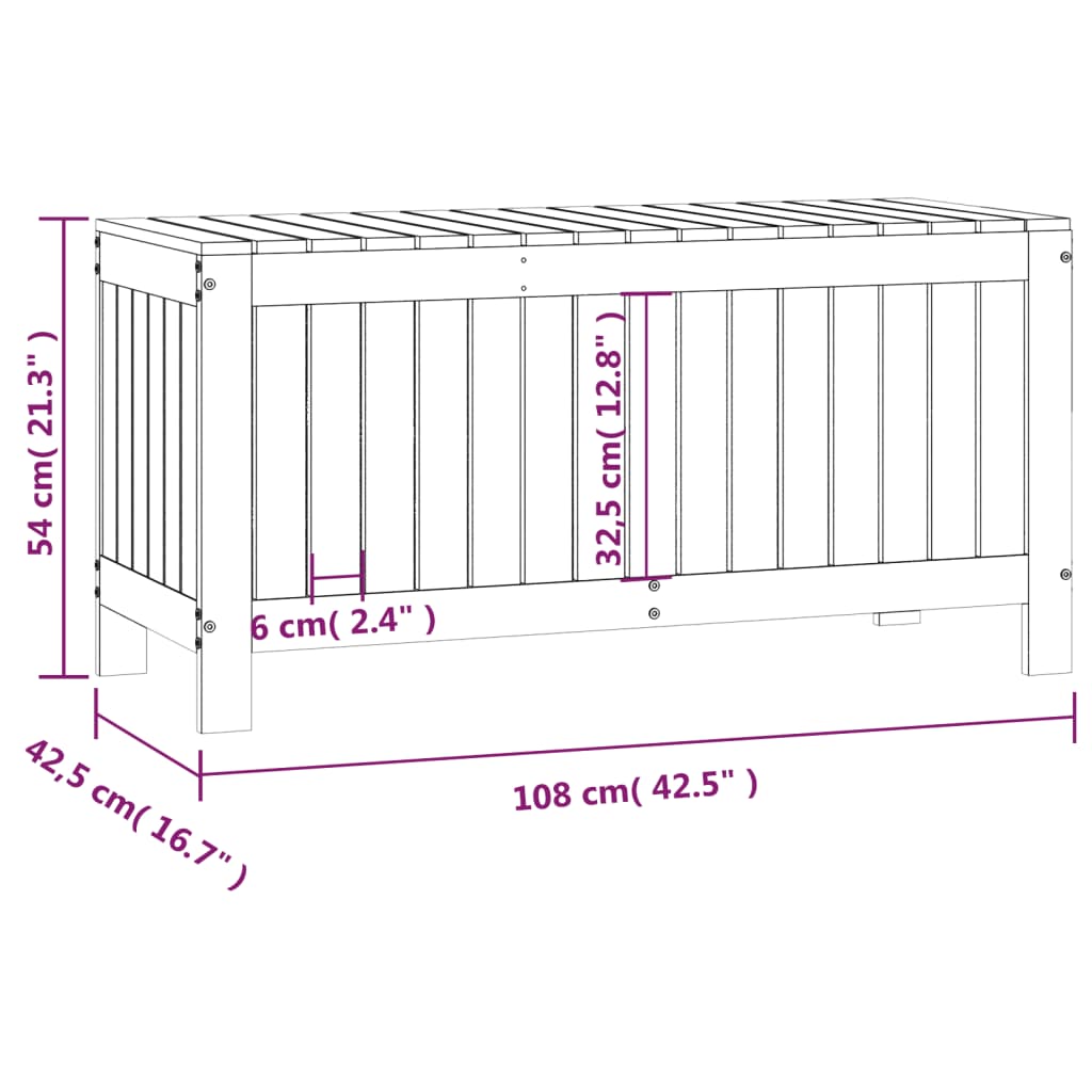 Gartentruhe Honigbraun 108x42,5x54 cm Massivholz Kiefer