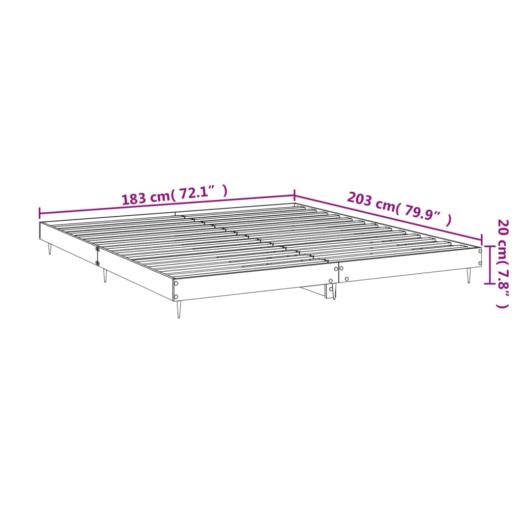 Bed frame Sonoma oak 180x200 cm wood material