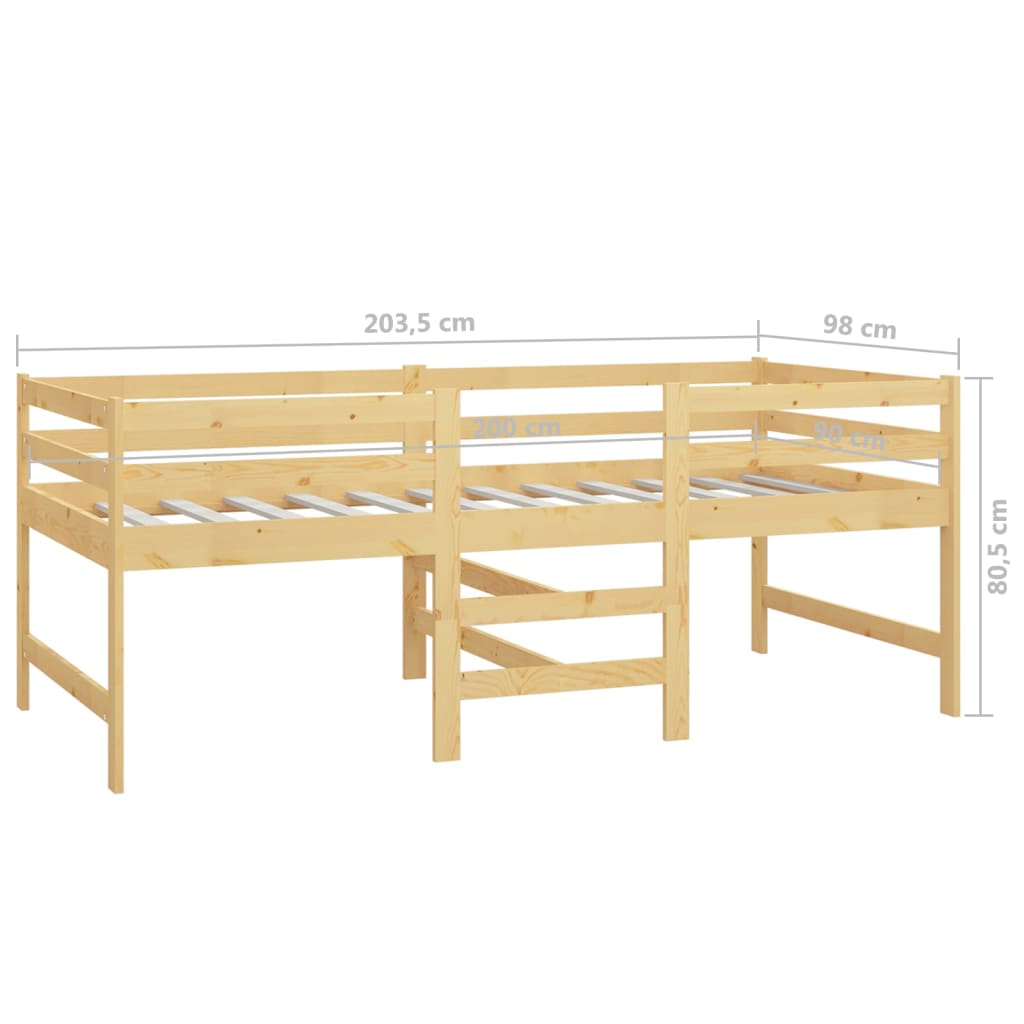Solid wood bed 90x200 cm pine