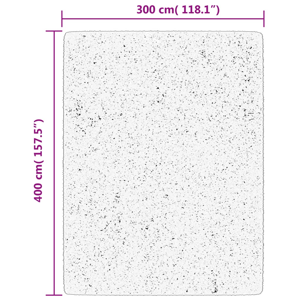 Shaggy-Teppich PAMPLONA Hochflor Modern Creme Schwarz 300x400cm