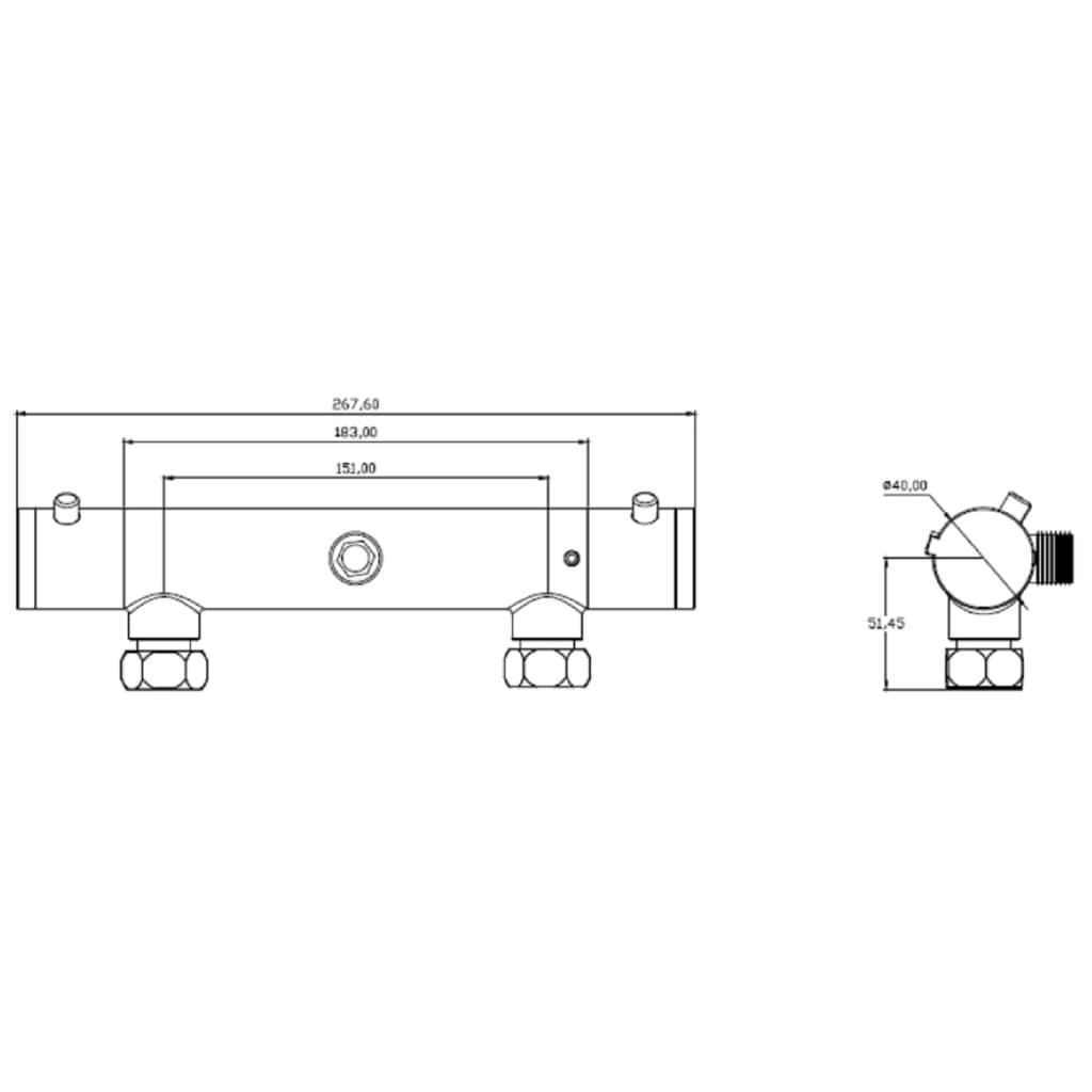 SCHÜTTE tuš armatura s termostatom LONDON 5,5 cm mat crna