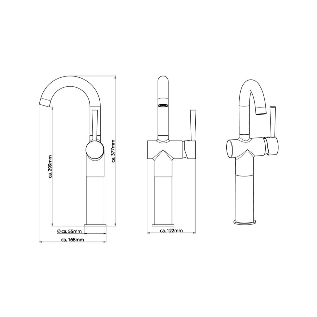 SCHÜTTE visoka miješalica CORNWALL 168 mm krom