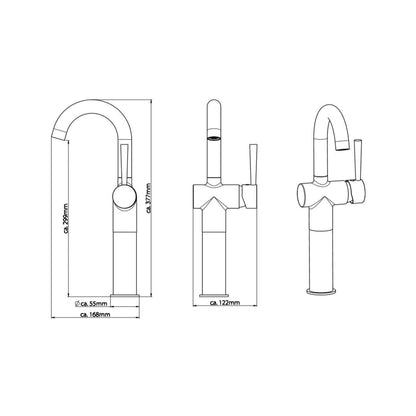 SCHÜTTE visoka miješalica CORNWALL 168 mm krom