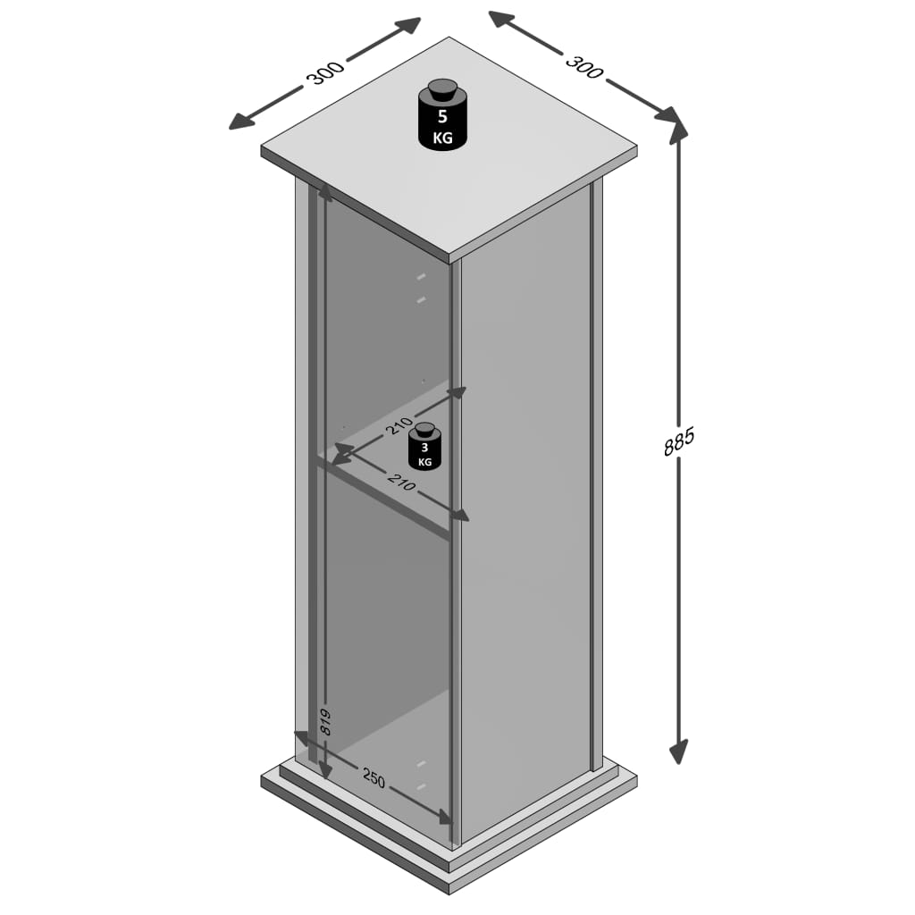 FMD side table with door 88.5 cm white