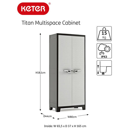 Keter Universalschrank Titan Schwarz und Grau 182 cm