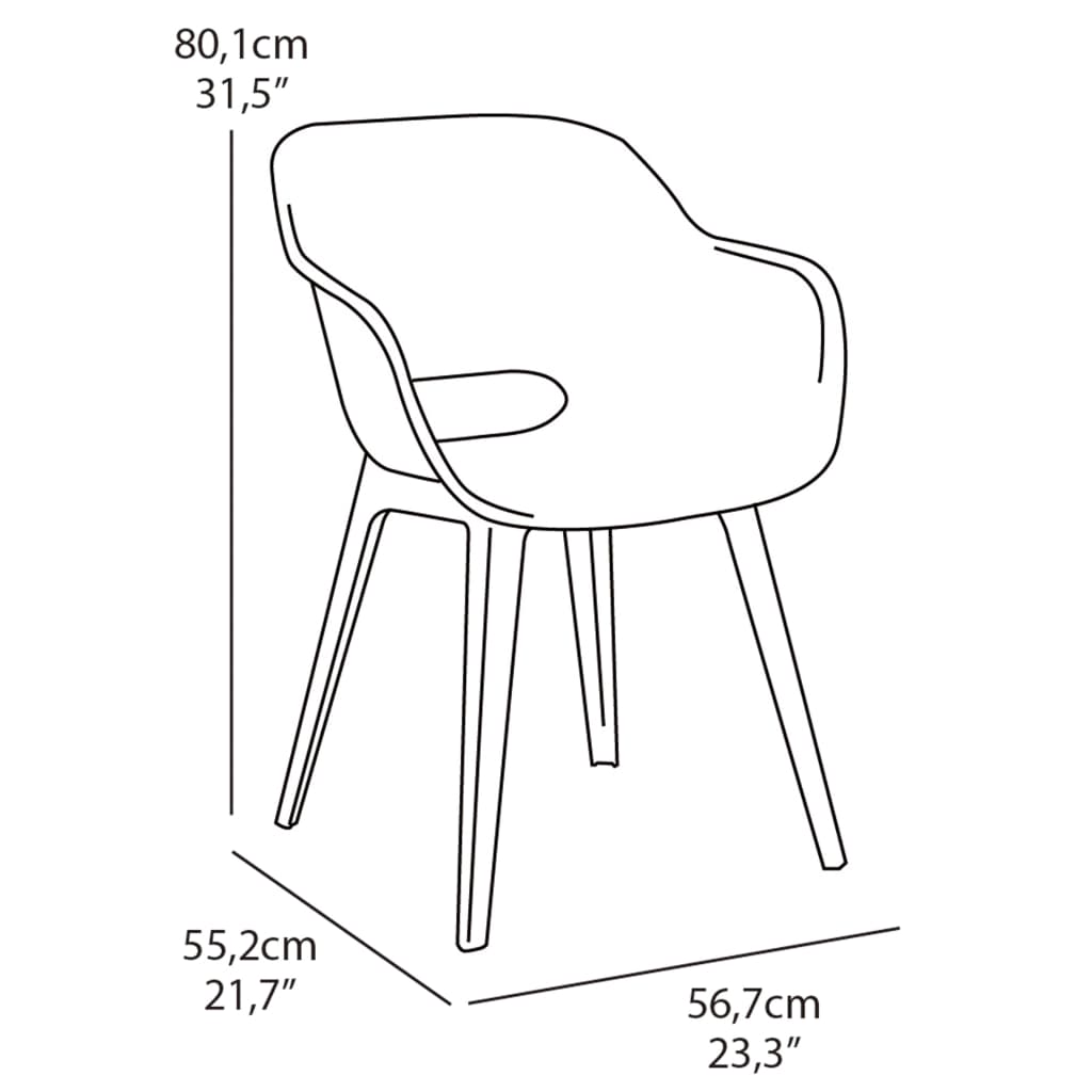 Keter Gartenstühle Akola 2 Stk. Grau