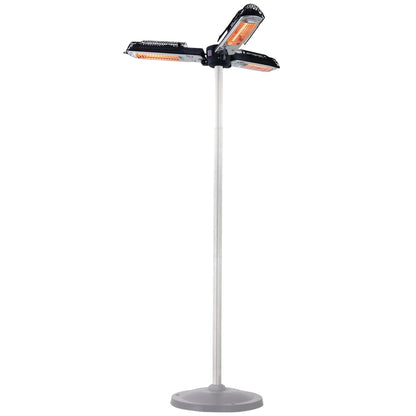 Sunred Standheizstrahler 2000 W Halogen, Schwarz/Silbern, für Sonnenschirme – Modell PH10