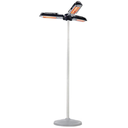 Sunred Standheizstrahler 2000 W Halogen, Schwarz/Silbern, für Sonnenschirme – Modell PH10