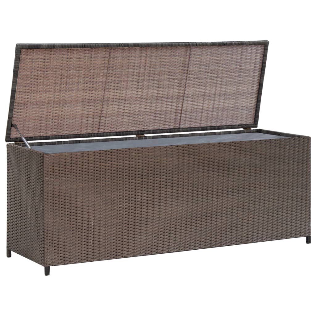 Garten-Auflagenbox Braun 120x50x60 cm Poly Rattan