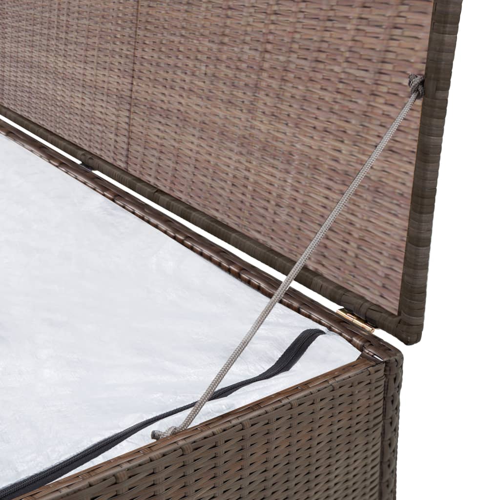 Garten-Auflagenbox Braun 120x50x60 cm Poly Rattan