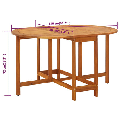 Gartentisch 130x90x72 cm Massivholz Akazie