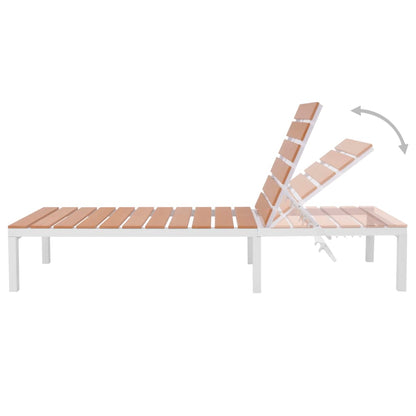 5-tlg. Garten-Lounge-Set mit Auflagen Aluminium und WPC